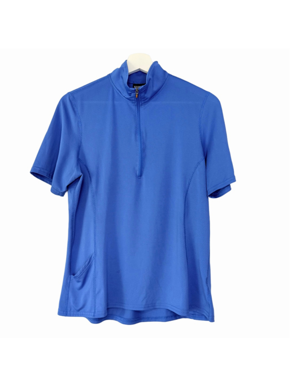 Kerrits Ice Fil Lite Short Sleeve Quarter Zip Riding Shirt Blue Women's Size M